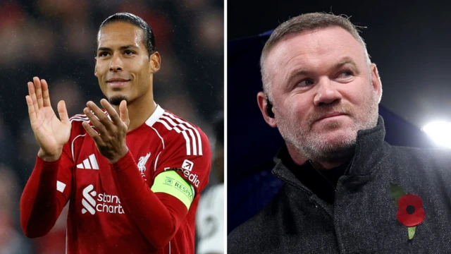 Virgil van Dijk and Wayne Rooney split graphic