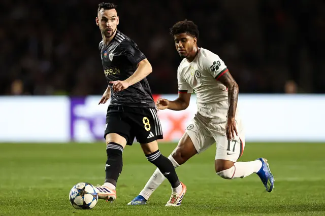 Marko Jankovic and Chelsea's Brazilian midfielder #17 Andrey Santos