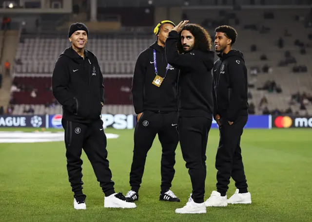 Chelsea players gesture