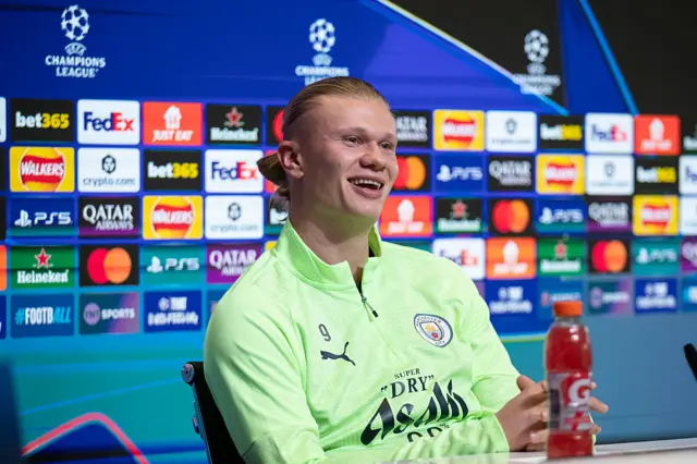 Erling Haaland in media conference