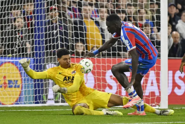 Crystal Palace's Ismaila Sarr scores their second goal