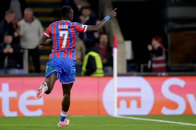 Ismaila Sarr of Crystal Palace FC celebrates.