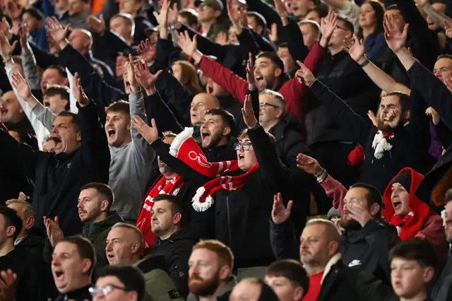 Fans of Bristol City show their support