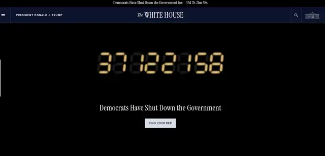 A screenshot of the countdown clock on the White House website