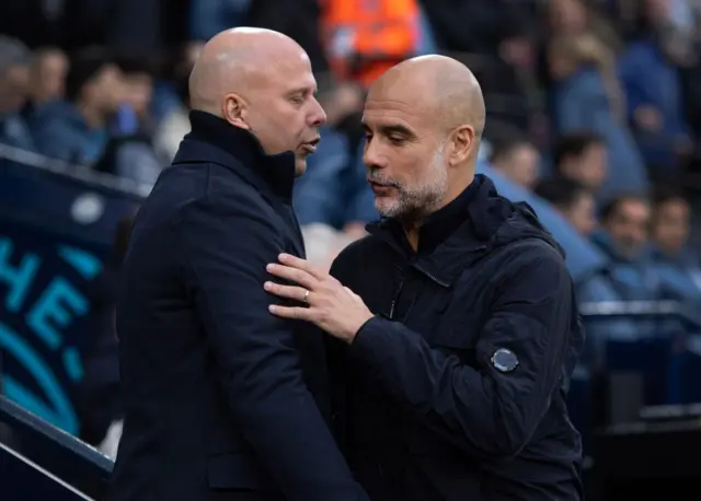 Arne Slot and Pep Guardiola