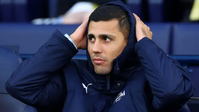 Rodri on the bench last weekend