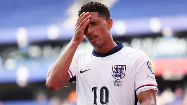 Jude Bellingham of England reacts