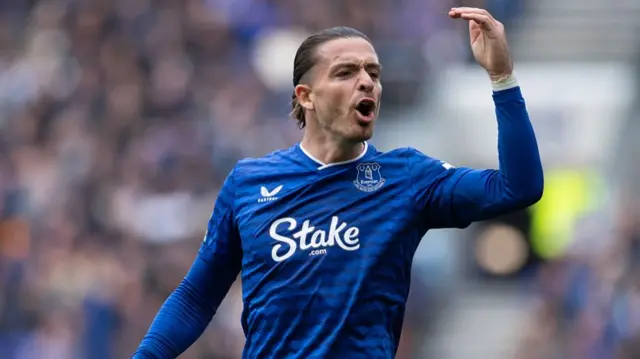 Jack Grealish of Everton during the Premier League match between Everton and Crystal Palace