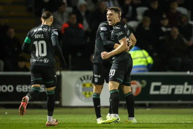 Hibs players celebrate