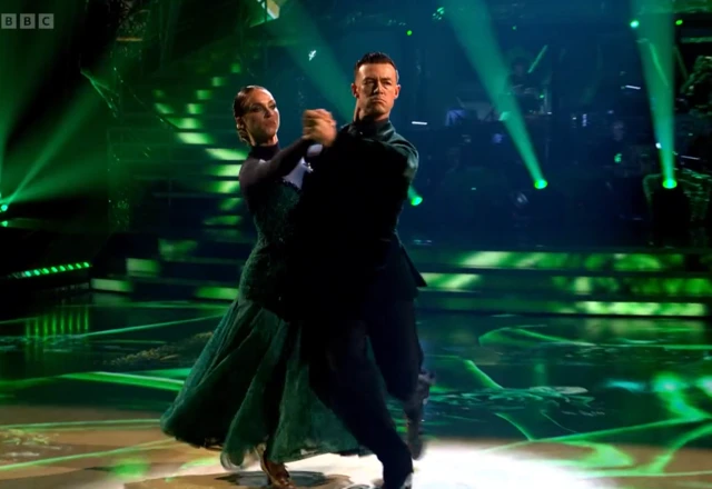 Vicky and Kai on strictly dancefloor.