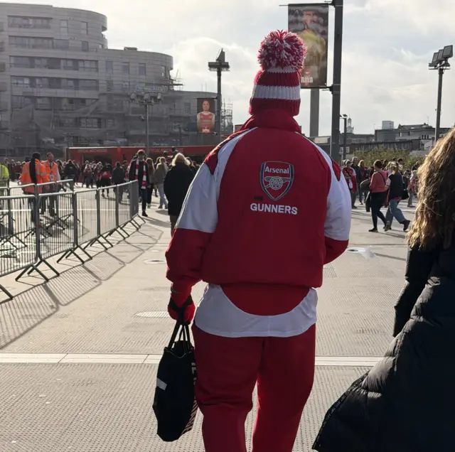 Arsenal fan in red