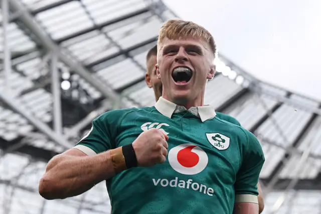 Tommy O'Brien celebrates