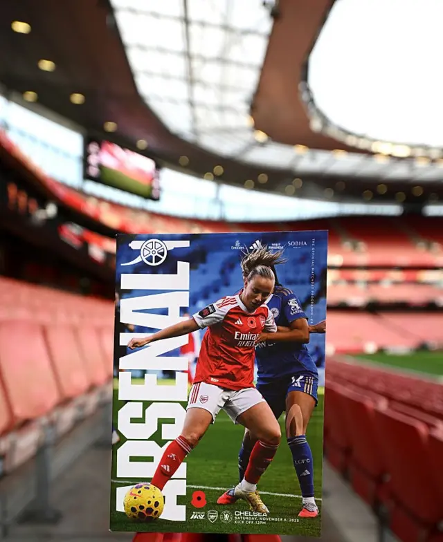 Matchday programme on a seat at the Emirates