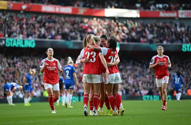 Arsenal celebrate.
