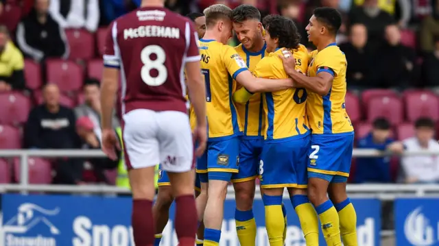 Mansfield celebrate scoring