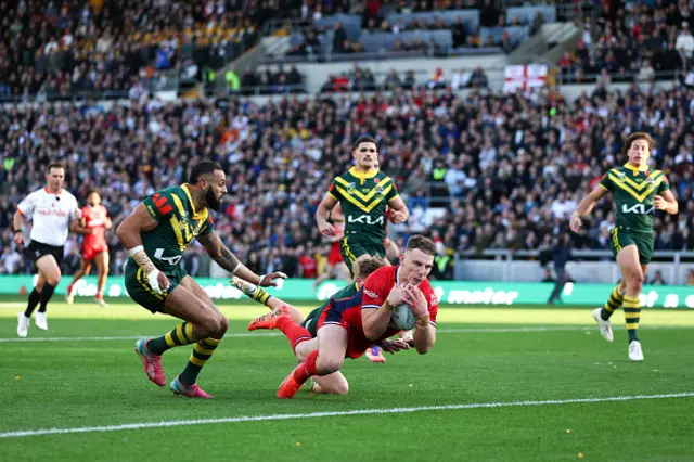 George Williams of England scores