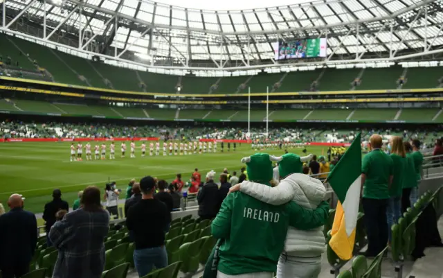 A view of the crowd for Ireland v Japan