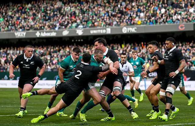 Stuart McCloskey goes close to scoring a try