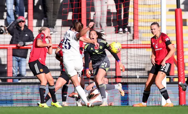 Aston Villa's Miri Taylor scores their first goal