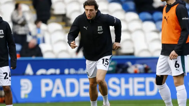 Plymouth players warm up