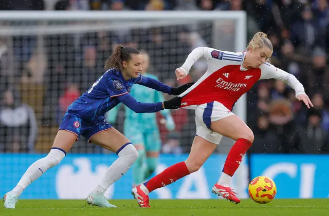 Russo and Bjorn battle for the ball