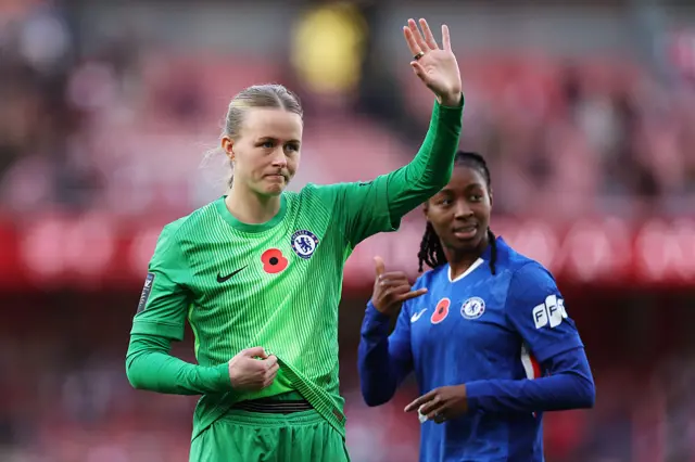 Hampton waves at the Chelsea fans