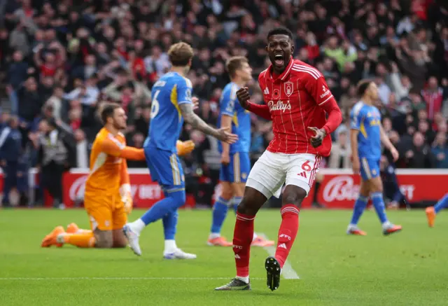 Nottingham Forest's Ibrahim Sangare celebrates scoring their first goal