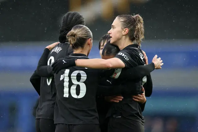 Vivianne Miedema of Manchester City celebrates scoring her team's first goal