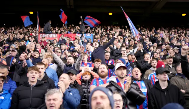 Crystal Palace fans before the Premier League match at Selhurst Park, London