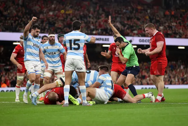 Wales celebrate as Dewi Lake crashes over