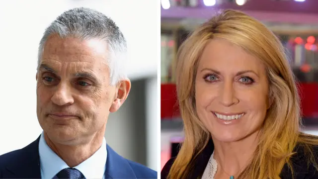 A composite image of Tim Davie on the left and Deborah Turness on the right.