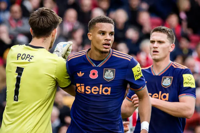 Malick Thiaw of Newcastle United looks on