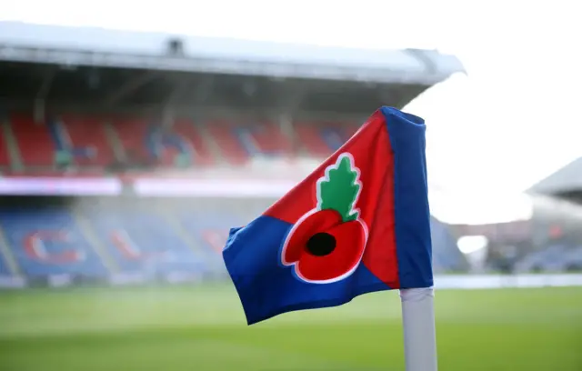 Poppy on the Crystal Palace flag at Selhurst Park