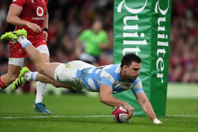 Geronimo Prisciantelli of Argentina scores