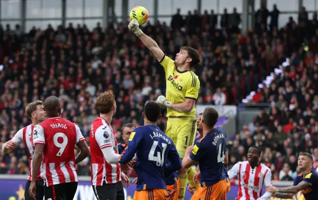 Newcastle United's Nick Pope in action.