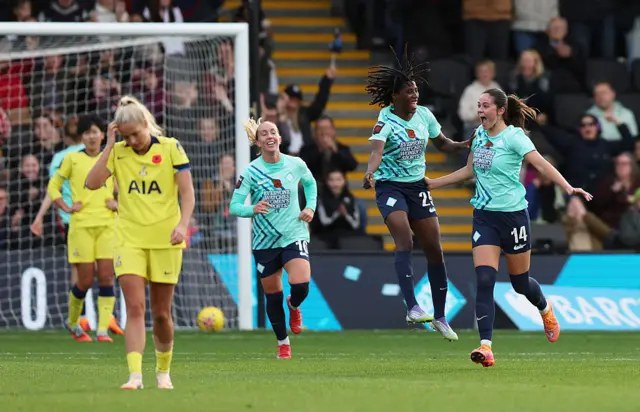 Freya Godfrey of London City Lionesses celebrates