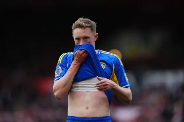 Leeds United's Sean Longstaff looking dejected during the Premier League match at City Ground, Nottingham.