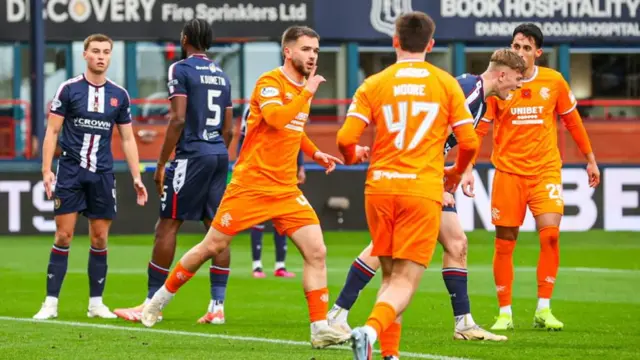 Rangers' Nicolas Raskin celebrates