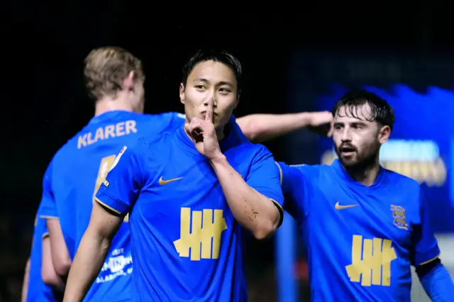 Birmingham City's Paik Seung-Ho (centre) celebrates