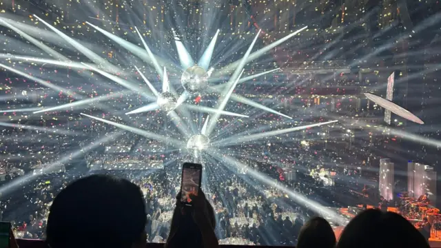 Several glitterballs at the Royal Albert Hall