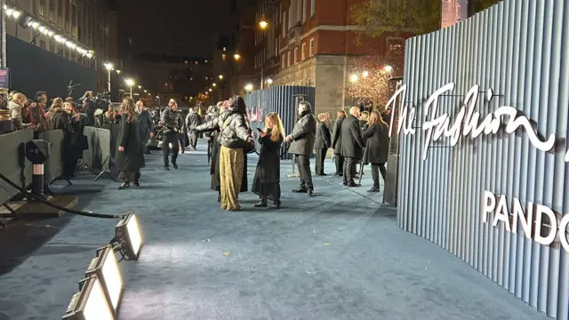 Empty blue carpet after fashion awards