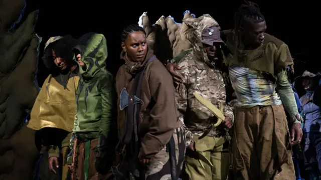 Yaku Stapleton's fashion collection uses warrior influence and recycled nylon