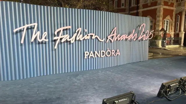 Blue carpet rolled out in front of the Royal Albert Hall ahead of the Fashion Awards