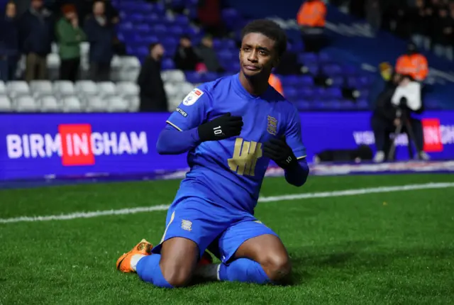 Demarai Gray celebrates