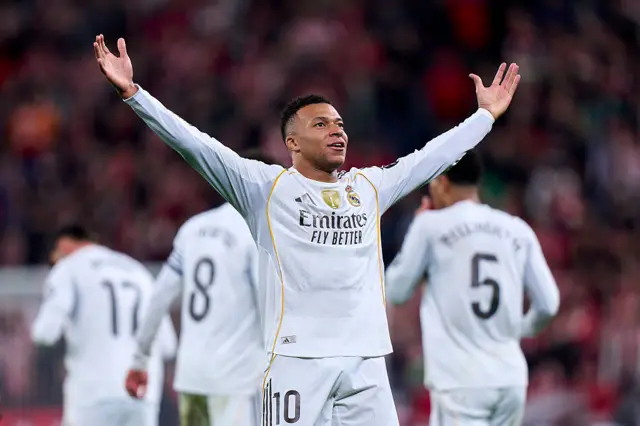 Kylian Mbappe celebrates
