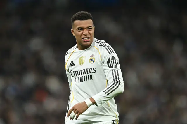 Kylian Mbappe playing for Real Madrid