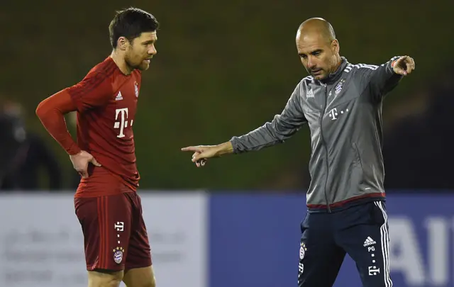 Pep Guardiola and Xabi Alonso while at Bayern Munich