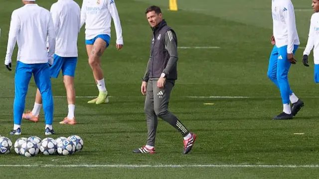 Xabi Alonso, the head coach of Real Madrid CF seen during a training session