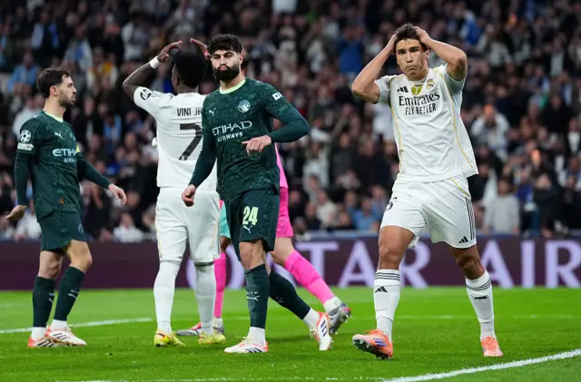 Gonzalo Garcia of Real Madrid reacts after missing an early chance