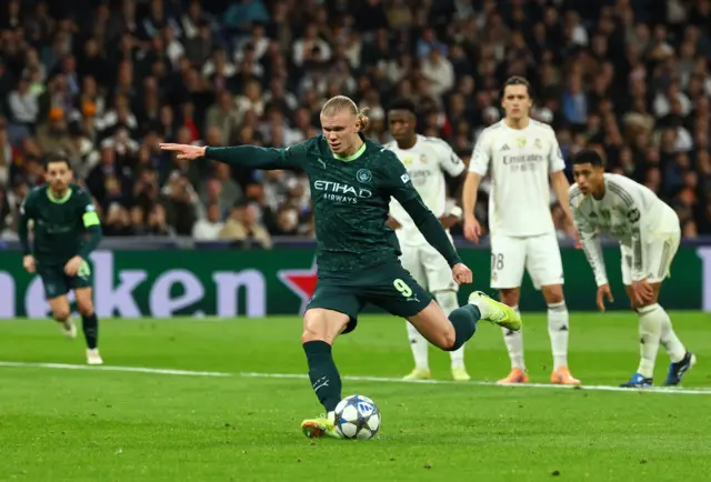 Erling Haaland scores penalty
